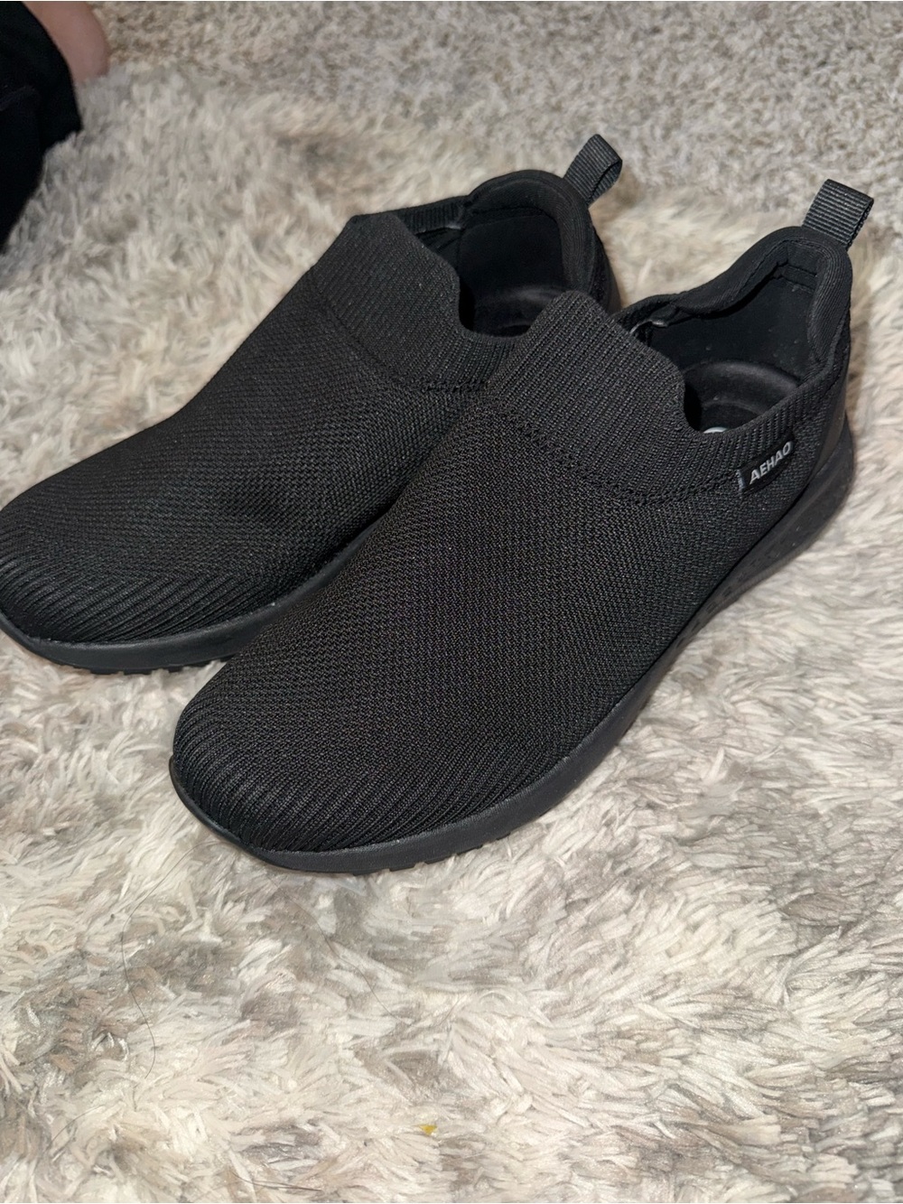 Men's Slip-On Knit Walking Shoes - Black